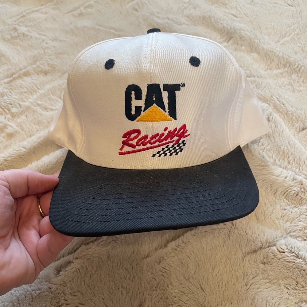 CAT Racing White and Black Cap